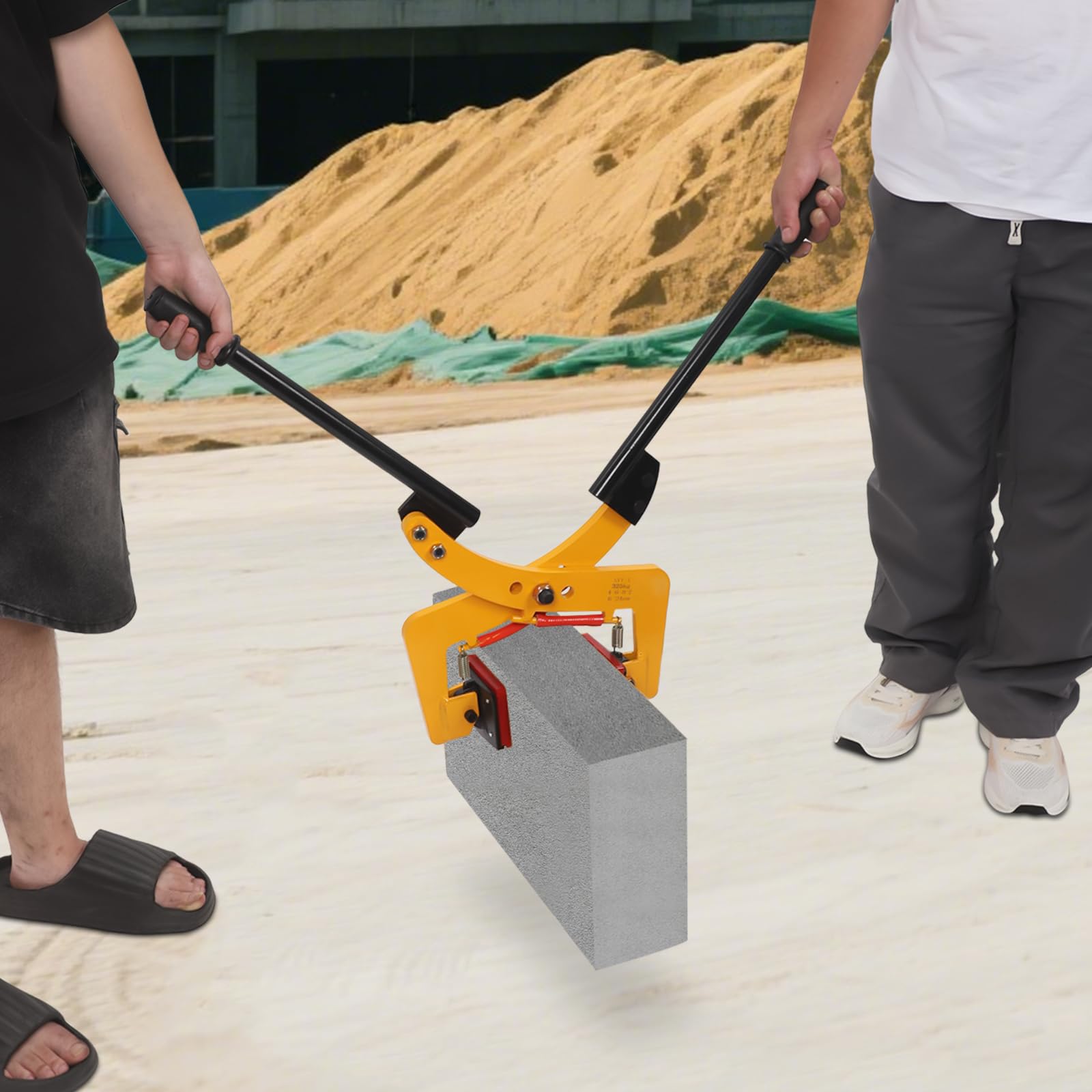 Bordsteinzange Versetzzange,325kg Hebezange Bordstein Steinträger mit Doppelgriff,6-24cm Öffnungsgröße Steinheber Steinzange für Marmor,Betonplatten,Hohlsteinen