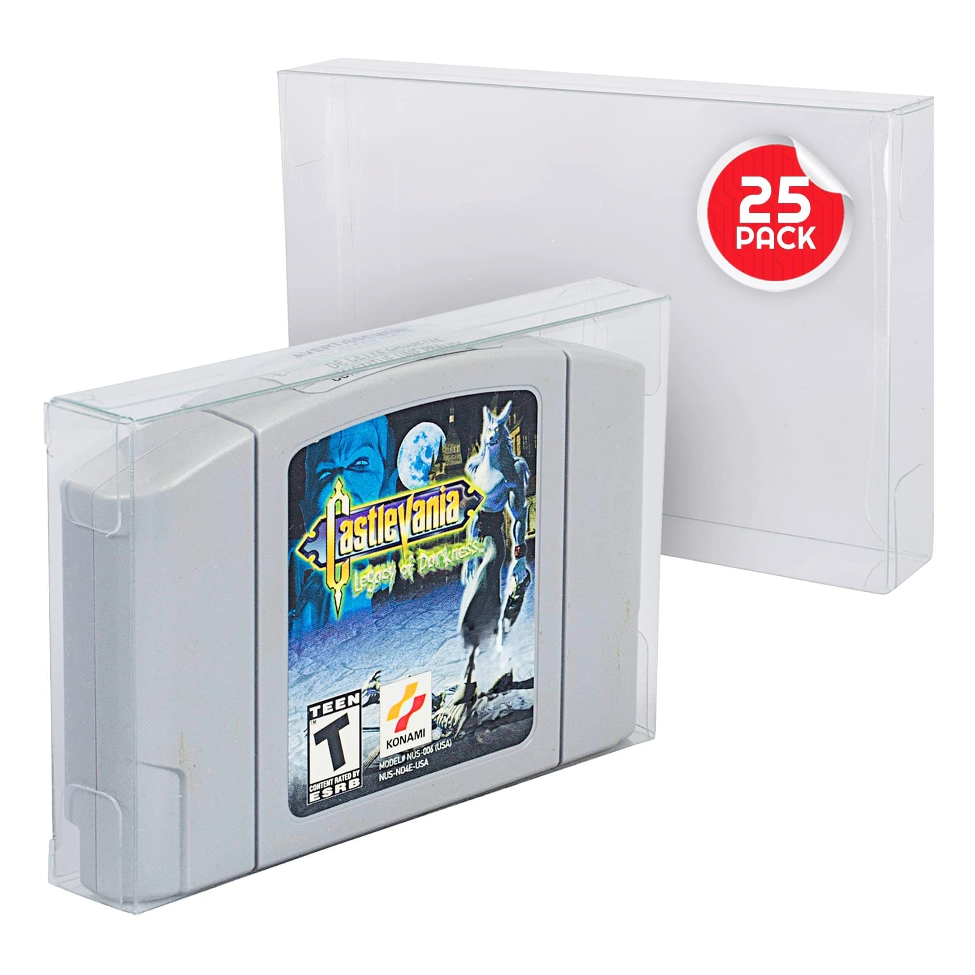 EVORETRO Video Game Protector Case for N64 Game Cartridge, 25 Pack