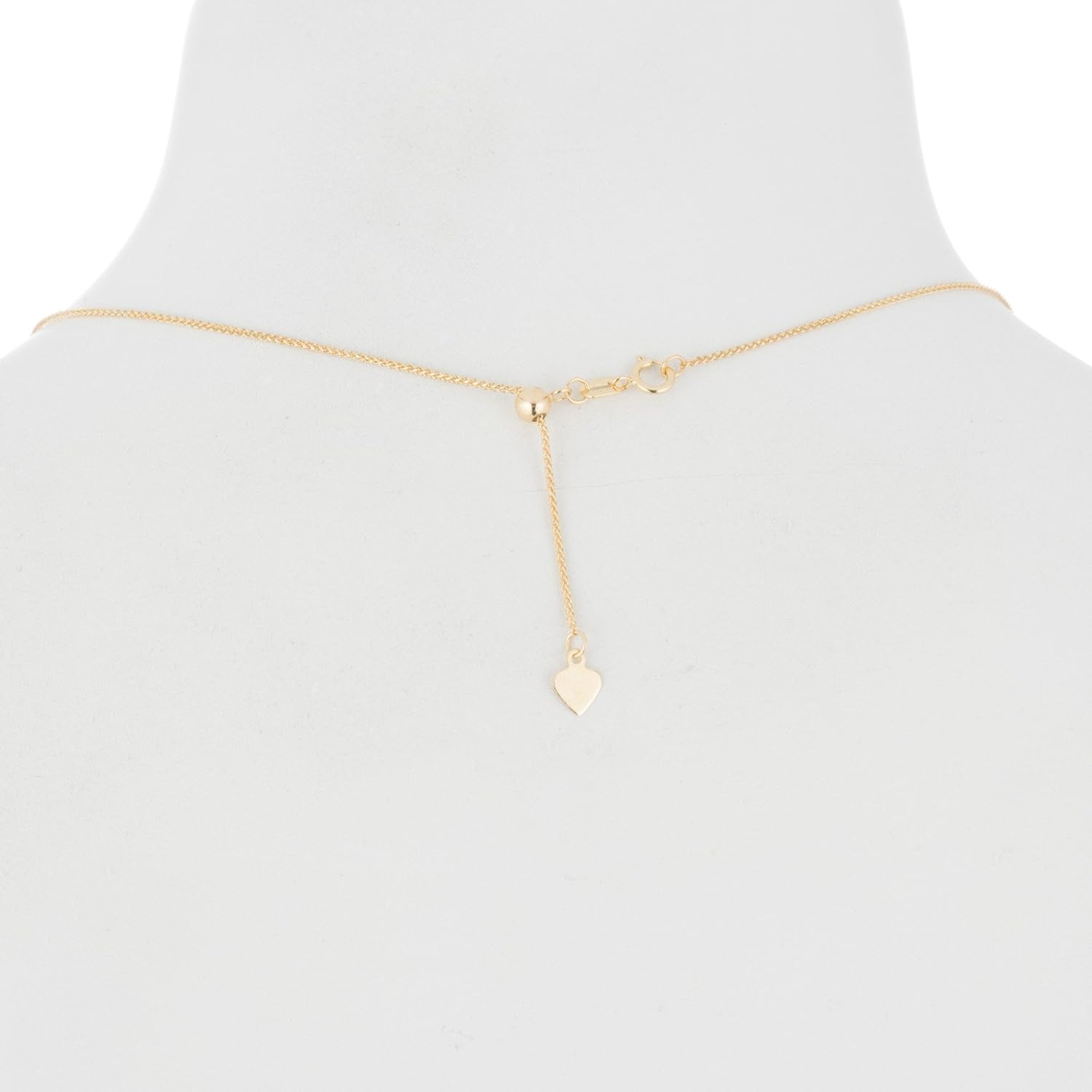 Floreo 10k Yellow Gold or White Gold Adjustable Wheat Chain Necklace, 24 Inch