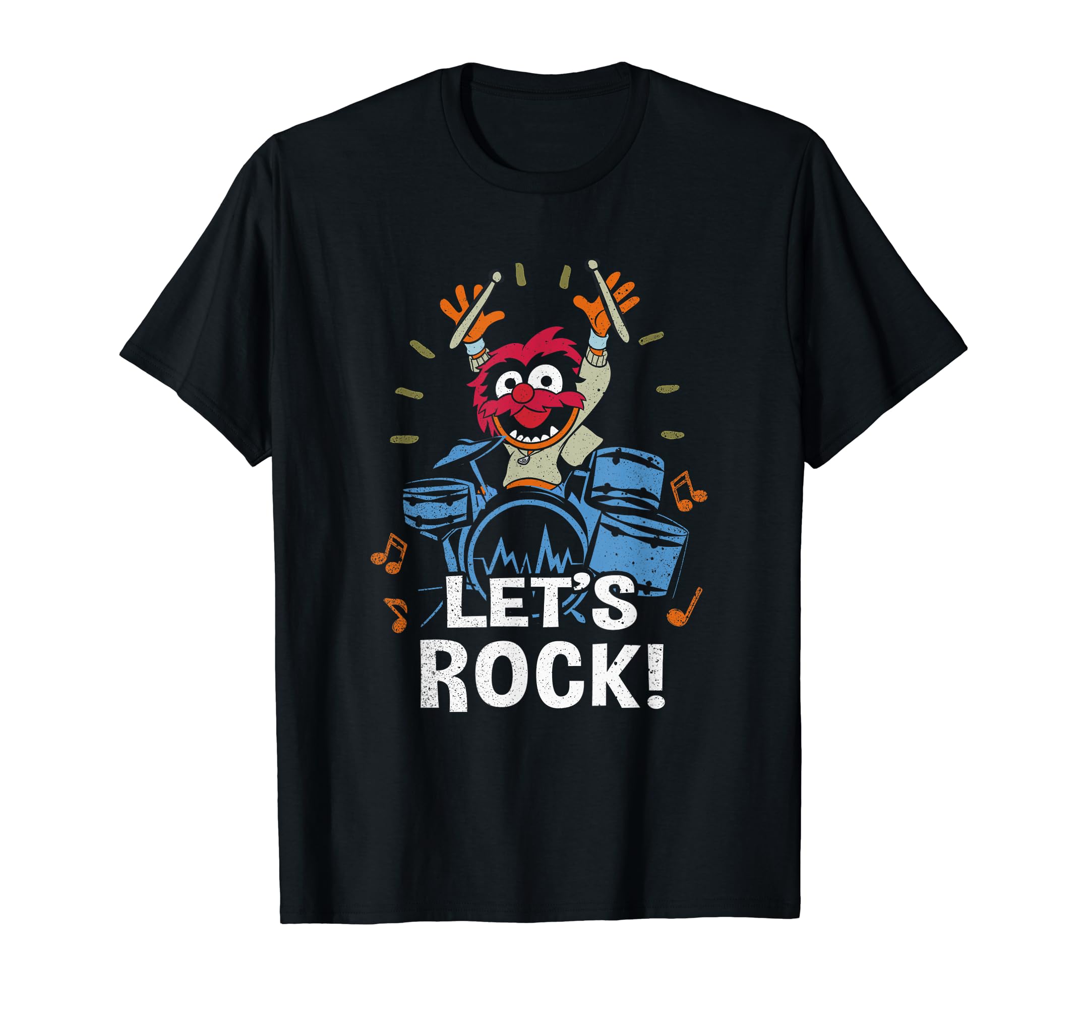 Disney The Muppets Animal Let's Rock Drums Distressed Logo T-ShirtOEKO-TEX STANDARD 100