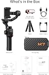 Hohem iSteady M7 Smartphone Gimbal Stabilizer, AI Tracking Sensor with Fill Light, 1.4" Detachable Touchscreen Remote Control, Built-in Extension Rod, 3-axis Phone Gimbal for iPhone Android