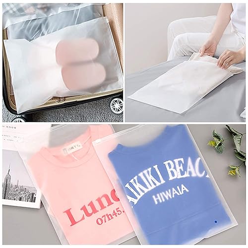 Miniatura 7 de Bolsas de embalaje de ropa para envío, 150 bolsas de plástico transparente con cremallera esmerilada para ropa de camisa, bolsas resellables de