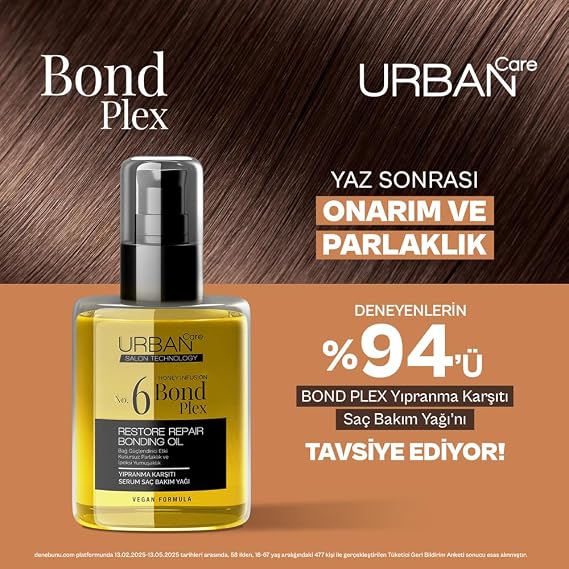 URBAN Care No.6 Bond Plex Yıpranma Karşıtı Saç Bakım Yağı 100ml- Vegan