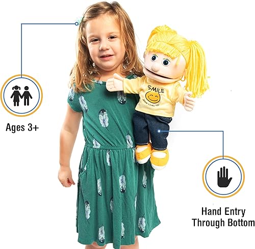 Miniatura 2 de Sonrisa Jesús te ama, chica melocotón, marioneta de mano del ministerio cristiano de 14 pulgadas