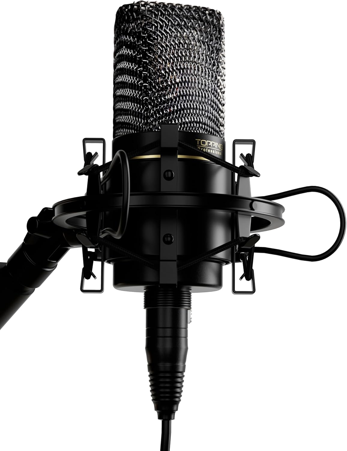 TOPPING CL101 Studio Condenser Microphone - Cardioid Polar Pattern, Ultra-Low Noise, 34mm Gold-Plated Capsule, Professional Recording & Streaming Mic (CL101-Black)