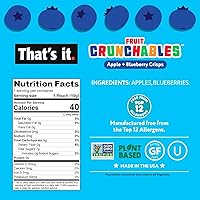 Vista 2 de That's it. Fruit Crunchables - Chips 100% de Manzana + Arándano, Paquete de 15 bocadillos saludables para niños a base de plantas, sin OGM, sin