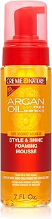 Creme of Nature Style & Shine Foaming Mousse, Defines Curls & Controls Frizz, Moisturizes Hair while Adding Shine with Argan Oil from Morocco, 7 fl oz