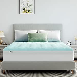 Novilla Topmatras 90 x 190 cm, geltraagschuim matrastopper, dikte 5 cm, met antislip design en veiligheidscertificering, geurloos, wasbare hoes