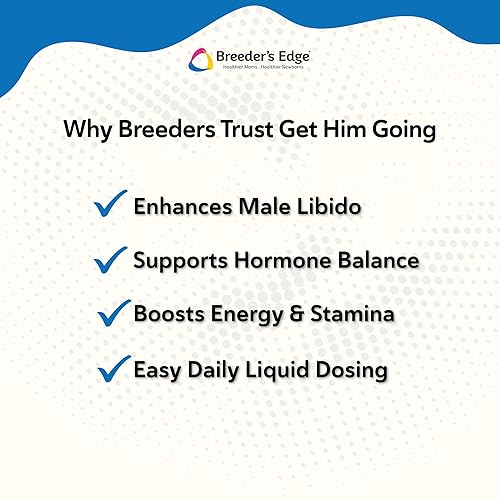 Miniatura 5 de Breeder's Edge Get Him Going, Suplemento de rendimiento reproductivo para perros y gatos machos, apoya la libido, la energía, el equilibrio hormonal
