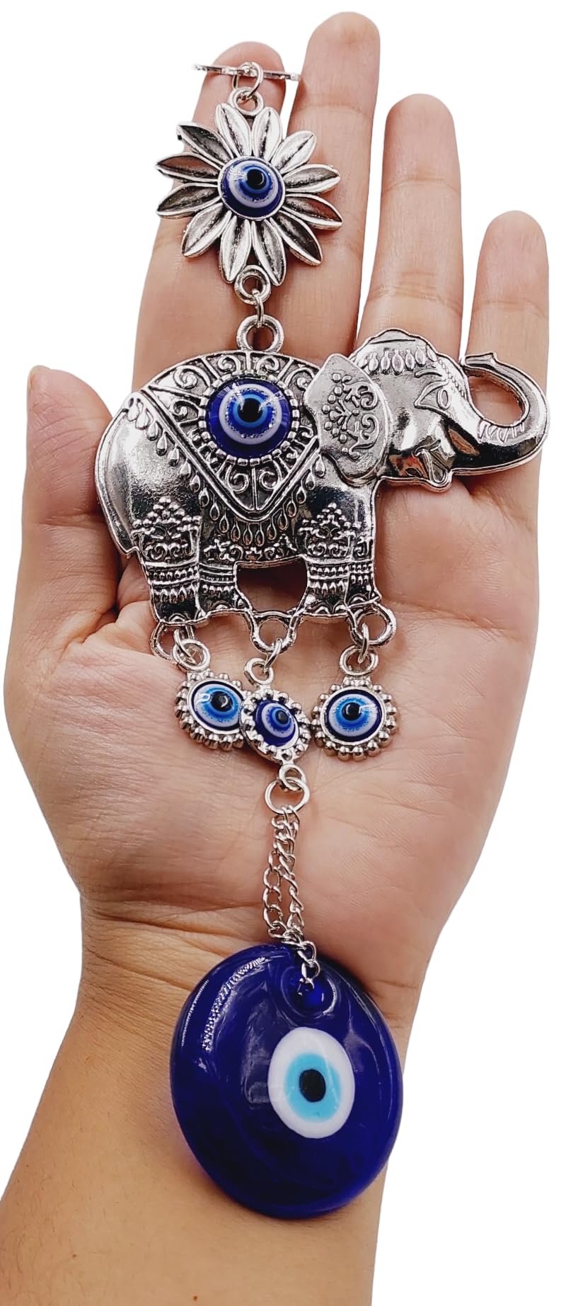 Swadeshi Desire Elephant Evil Eye Hanging Home Wall Hanging Decorative Items Nazar Battu For Home Protection, Good Luck Charm And Prosperity, Elephant Showpiece