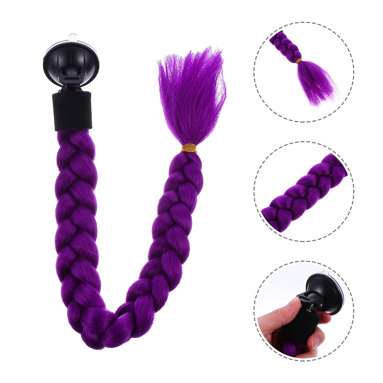 Healvian Accesorio para Casco de Moto Peluca en Patrón Trenzado, Seguro Olor, Fibra Química Resistente a Alta Temperatura, Decoración Adorable para Casco de Hombre y Mujer