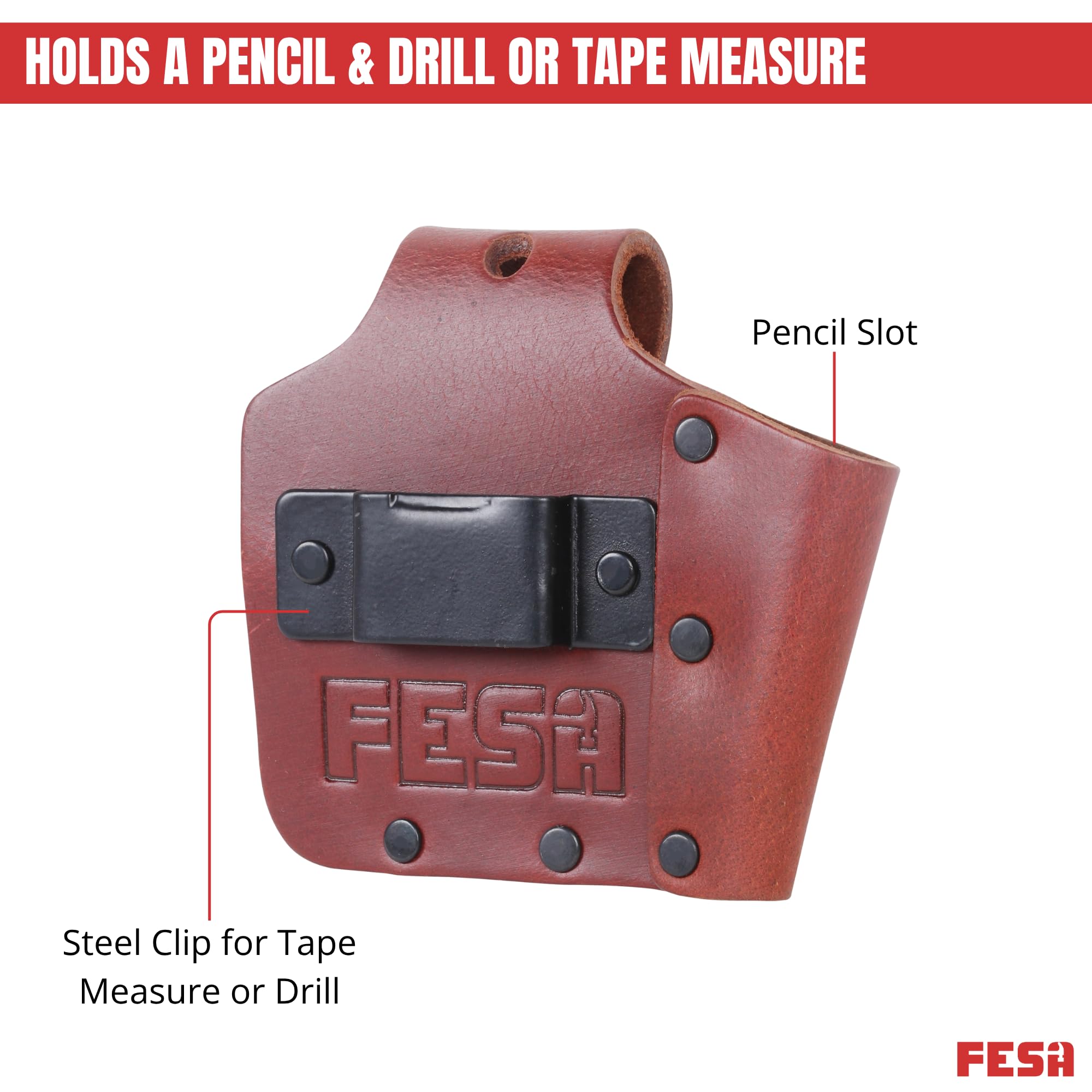 FESA Leather Tape Measure Holder, for DeWalt and Milwaukee Tools — Amazon image 5