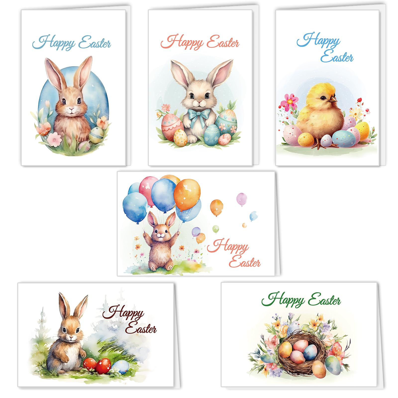 Happy Easter Cards Multipack with Envelopes,Vintage Easter Greeting Cards Pack of 12, Easter Gift Cards for Kids Classroom Exchange Easter Party Supplies