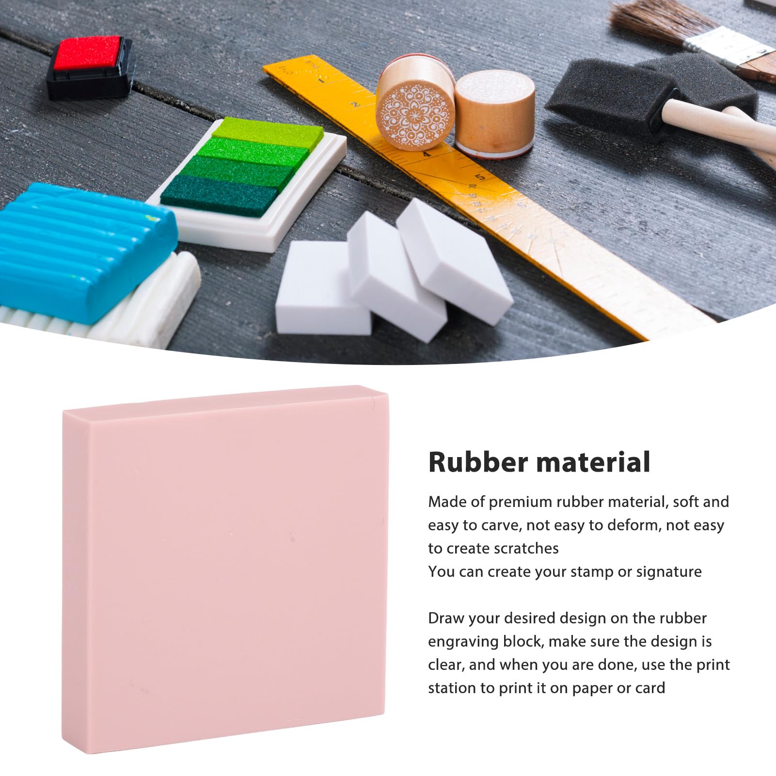 30 Stück Gummi Schnitzblöcke, 5 x 5 x 1cm Gummistempel Blöcke, Quadrat Mehrzweck Rosa Stempelblöcke Schnitzen Gummiplatte Gummiblock für DIY, Basteln, Handwerk Stempel, Gravur, Bastelbedarf Postkarten