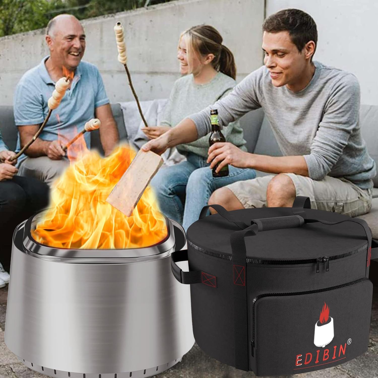 Smokeless Carry Bag for EAST OAK Fire Pit Smokeless 17 inch,Compatible with EAST OAK Camber Smokeless Fire Pit 17'' for Outside Patio