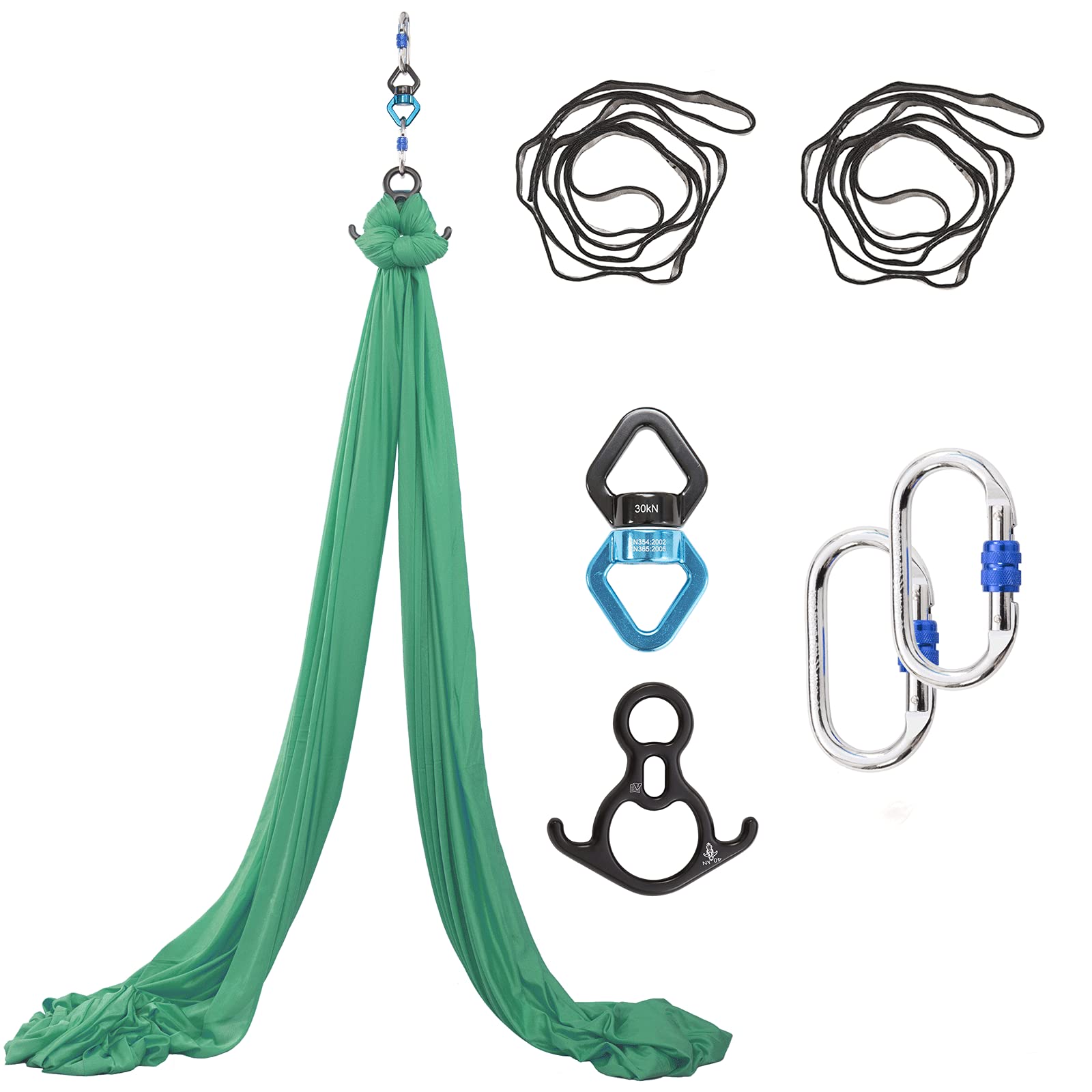 Kit Hamac De Yoga Aérien Skypharos – 9/11 Yards – Soies Vert Tendre