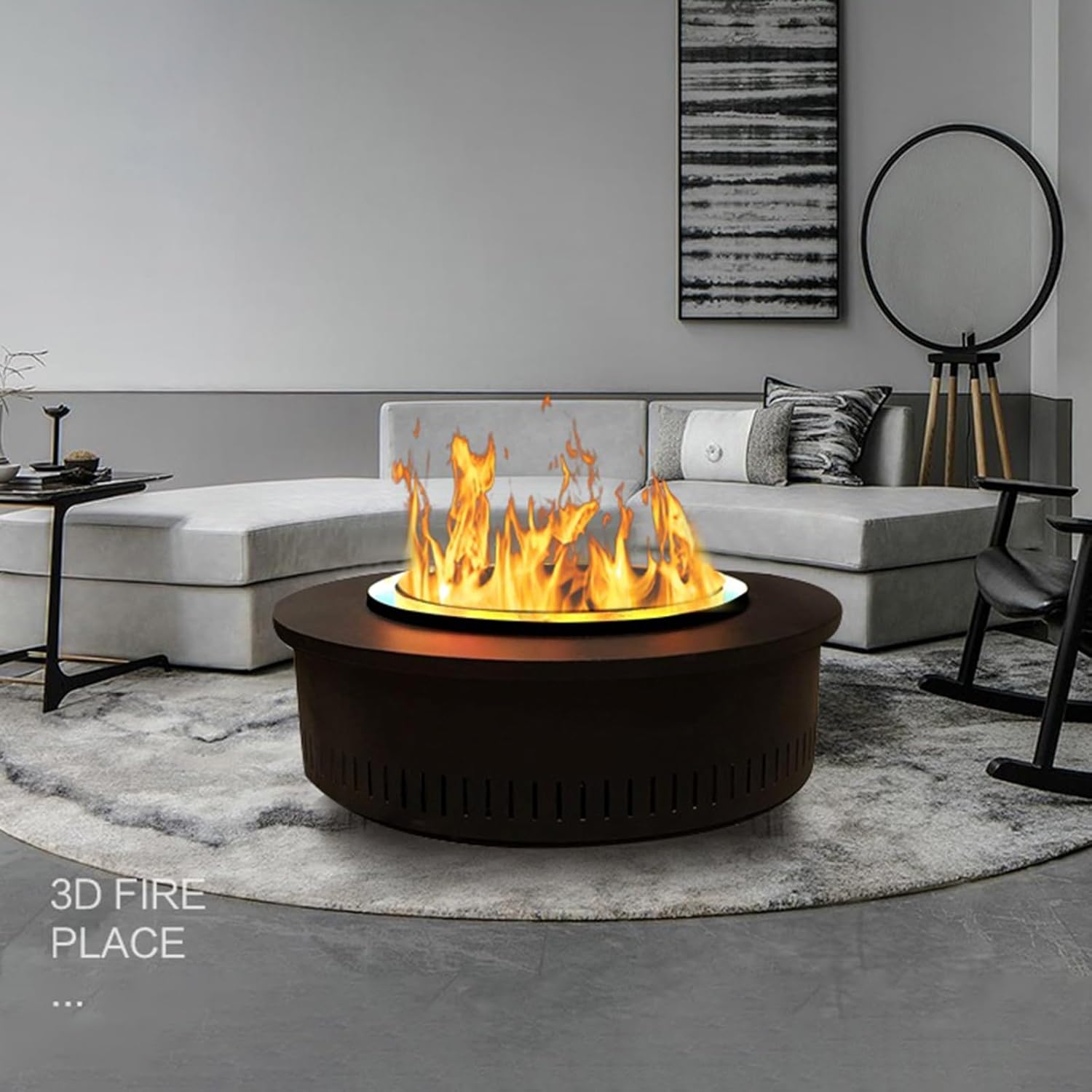 Fireplace Stove Multi-Color Intelligent Touch Screen Fireplace 3D Misting Fireplace Simulation Fake Fireplace Decorative Floor Humidifier Misting Fireplace Electric Fireplace(1000mm)