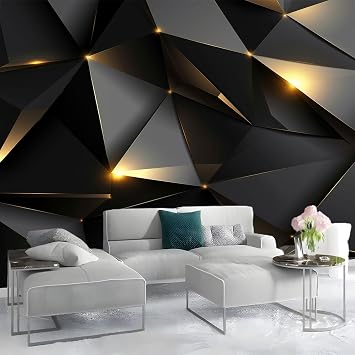 Photo Wallpaper 3D Geometric Three-Dimensional Lines 300 x 210 cm Non-Woven Wallpaper Modern Wall Decoration Design Wall Decoration Living Room Bedroom
