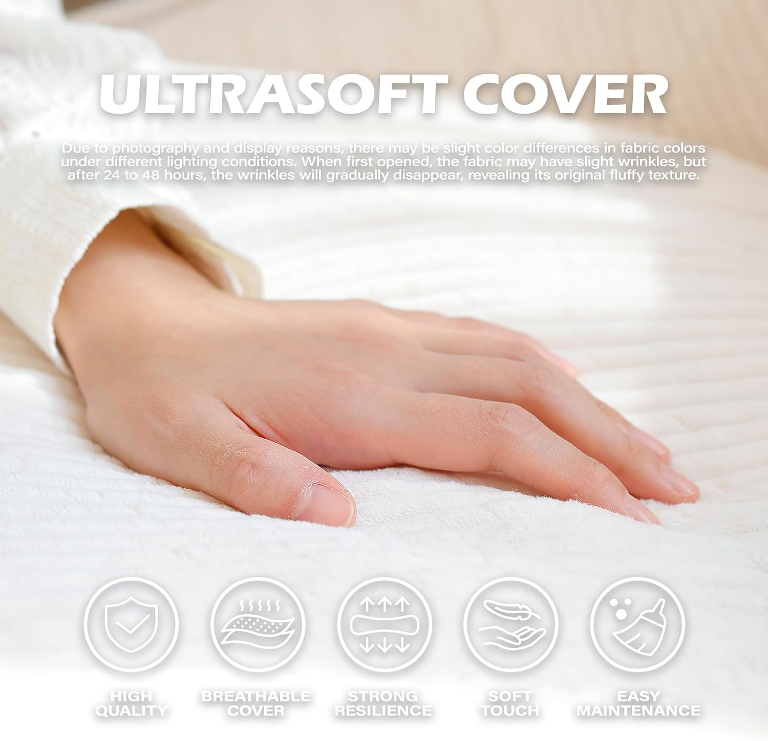 Bean Bag Chair, Cozy Fluffy Beanbag Chairs with Filler for Teens and Kids, Floor Lazy Sofa for Living Room, Gaming & Reading（M-White） - Image 5