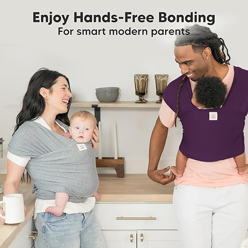 Miniatura 165 de KeaBabies Portabebés - Portabebés todo en 1 original para recién nacidos a niños pequeños, fácil de llevar, pegado manos libres, ligero, Laberinto
