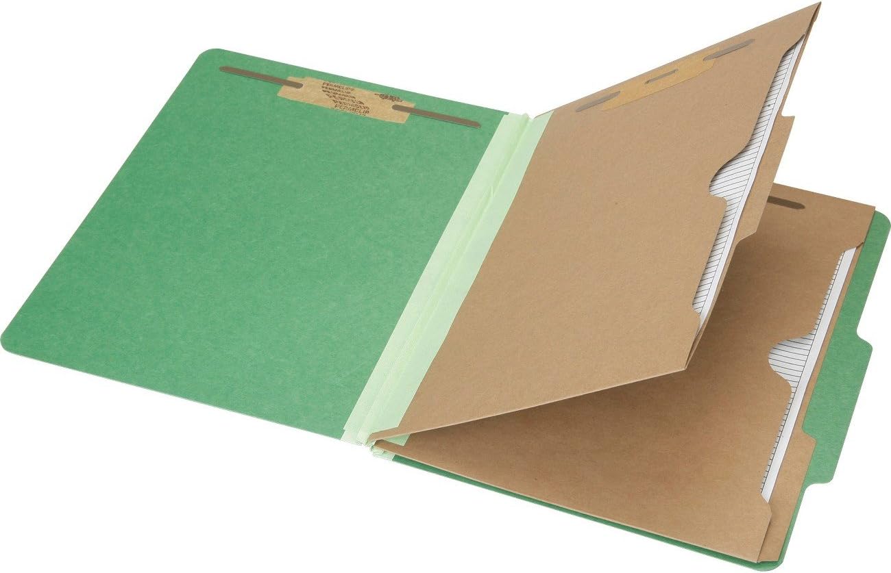 Skilcraft 7530-01-600-6983 Classification Pocket Folder, Letter Size, Dark Green (Box of 10)