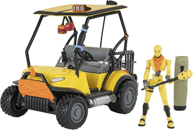 Fornite FNT0851 Deluxe Feature, Crash Test ATK, Electronic RC Vehicle with 4-inch Articulated Dummy Figure, Harvesting Tool, and Accessory, Multi