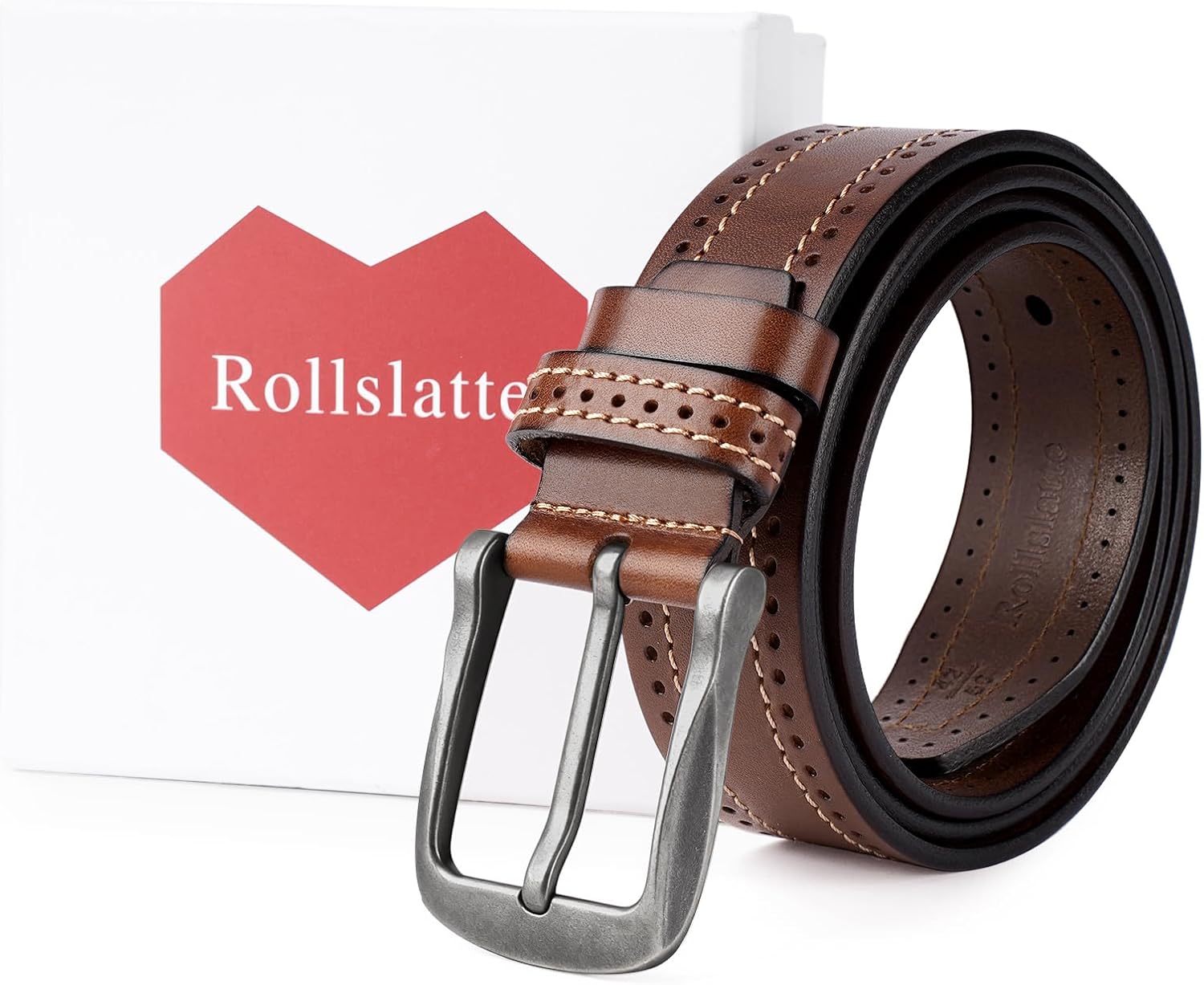 Luxury Full Grain Genuine Leather Belt Men Gift, 1.5" Wide Vintage Real Leather Western Cowboy Men's Belts - Image 8