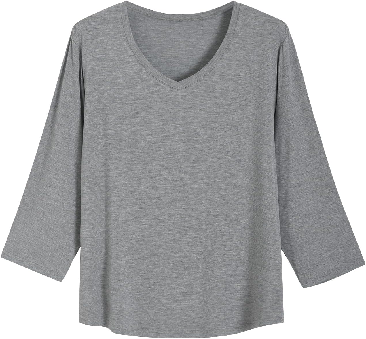 Latuza Women's 3/4 Sleeve Bamboo Viscose Pajama Top V Neck Sleep T-Shirt