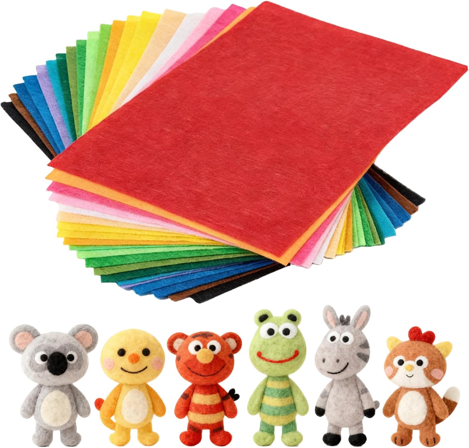 40 Pcs Felt Fabric Sheets, 30 x 20 cm Textile Fabrics DIY Craftwork，Assorted Coloured Felt Squares Soft Thick for Sewing Patchwork Crafting Art Projects