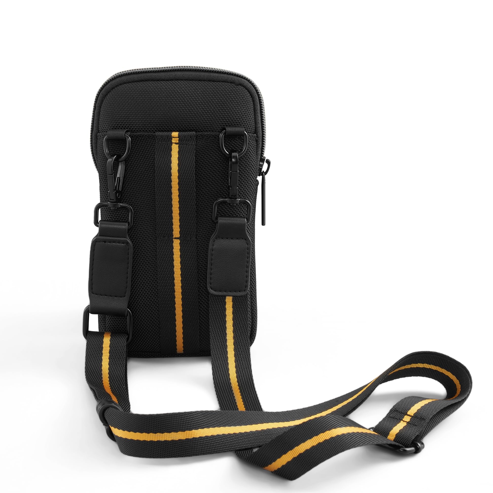Nu Republic Triphop Voyager Sling Bag | Carbon Fibre Finish | Vegan Leather | Water-Resistant | Adjustable Crossbody Chest Bag for Men & Women | Travel & Everyday Carry (Black) 3