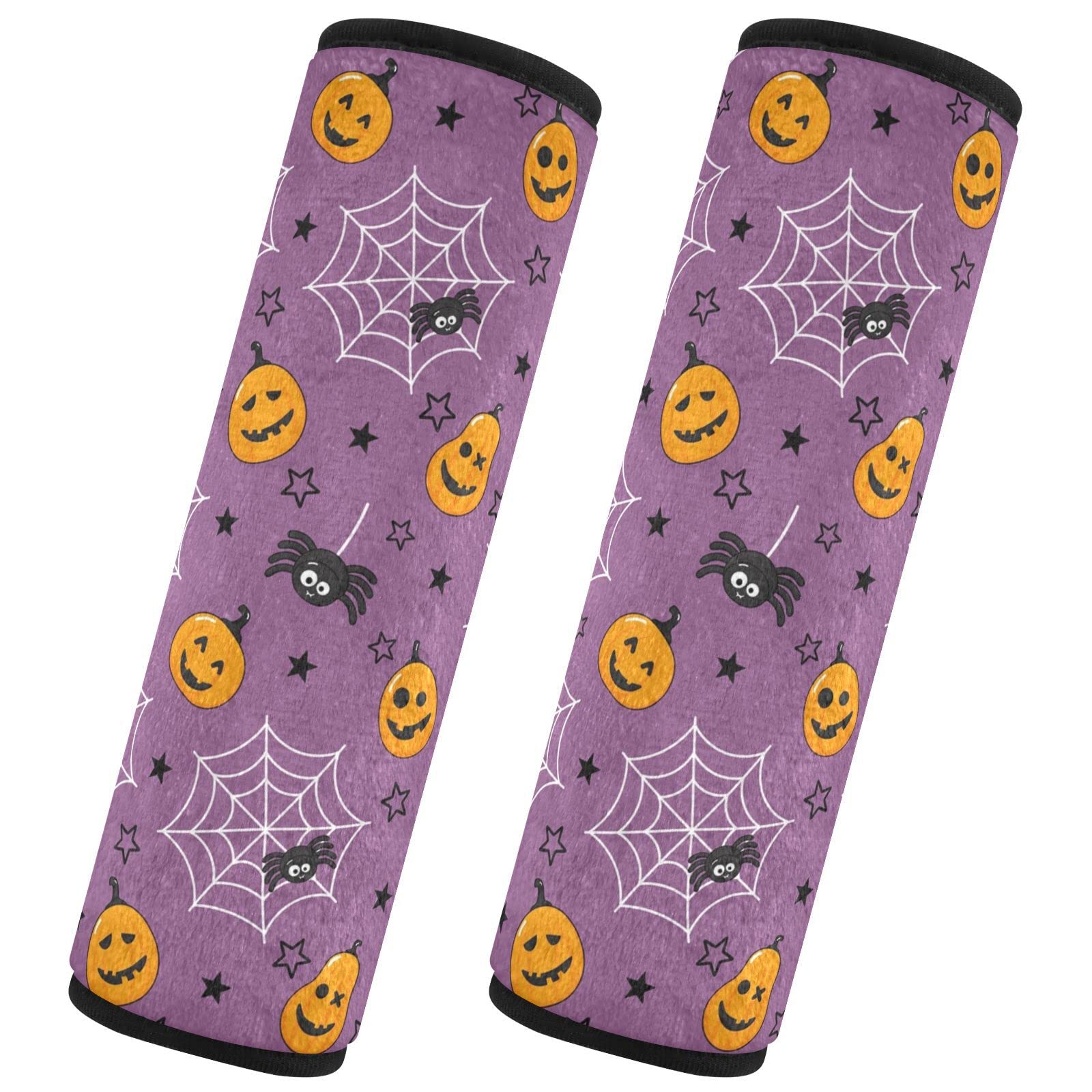 Ghost Spider Web Car Seat Straps Shoulder Pads for Baby Kids Comfort Soft Seat Belt Covers with Seatbelt Adjuster Neck Pad Protector for Girls Boys Autistic Kids Children Travel Luggage Cars