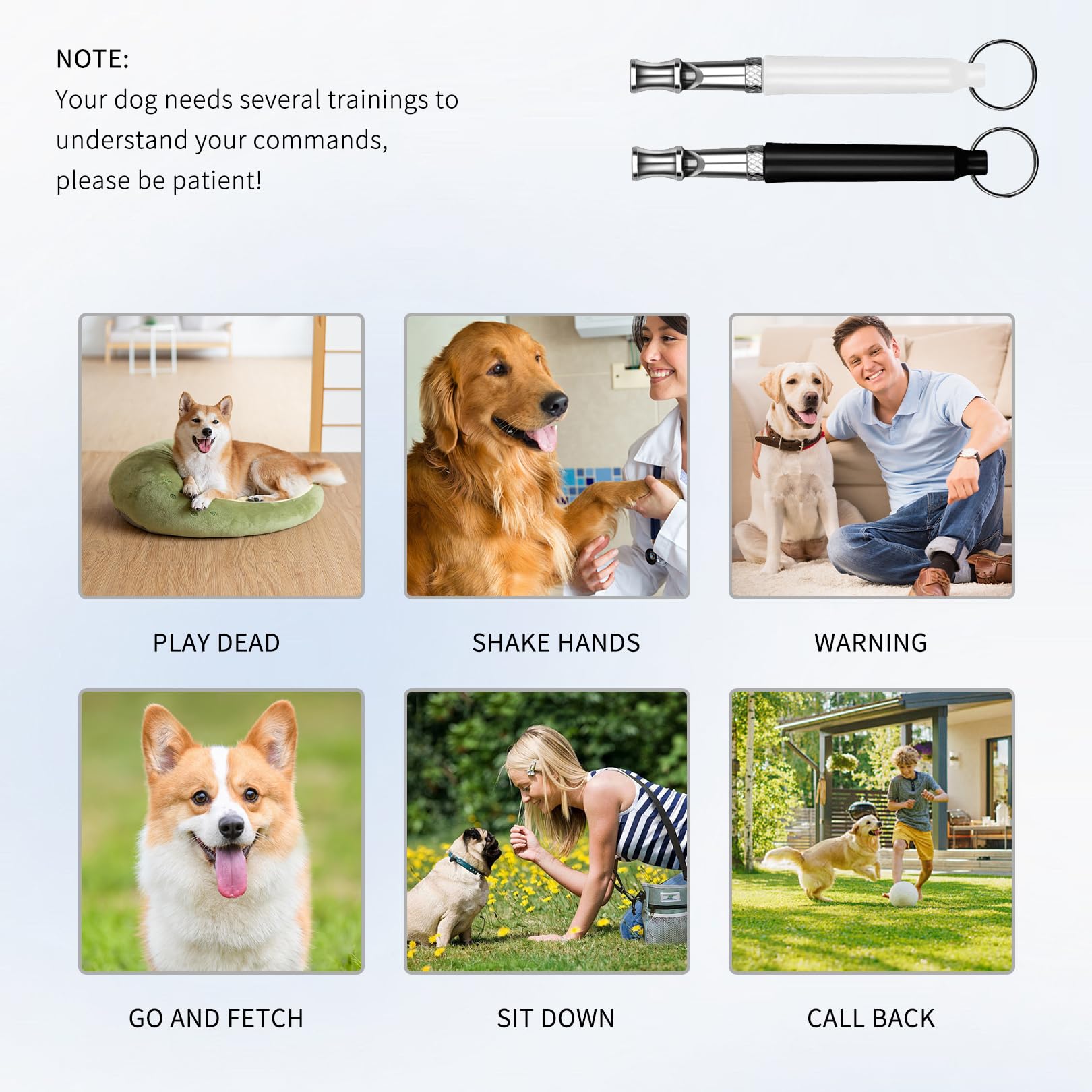 2-Stück Hundepfeife Rückruf,Lautlose Hundepfeife Hochfrequenz Lautlos,Erziehungshilfen für Hunde Pfeifen,Hundetraining Hundepfeifen,Hilfsmittel Pfeife Hund Rückruf,Ultraschall-Hundepfeife (3A)