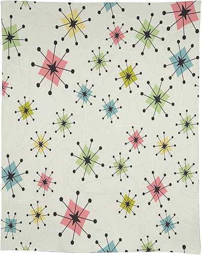 Miniatura 603 de Mantel floral hippie, diseño retro de los años 70, naranja, rosa, azul, floral, bohemio, estampado estético de margaritas, para fiesta, picnic