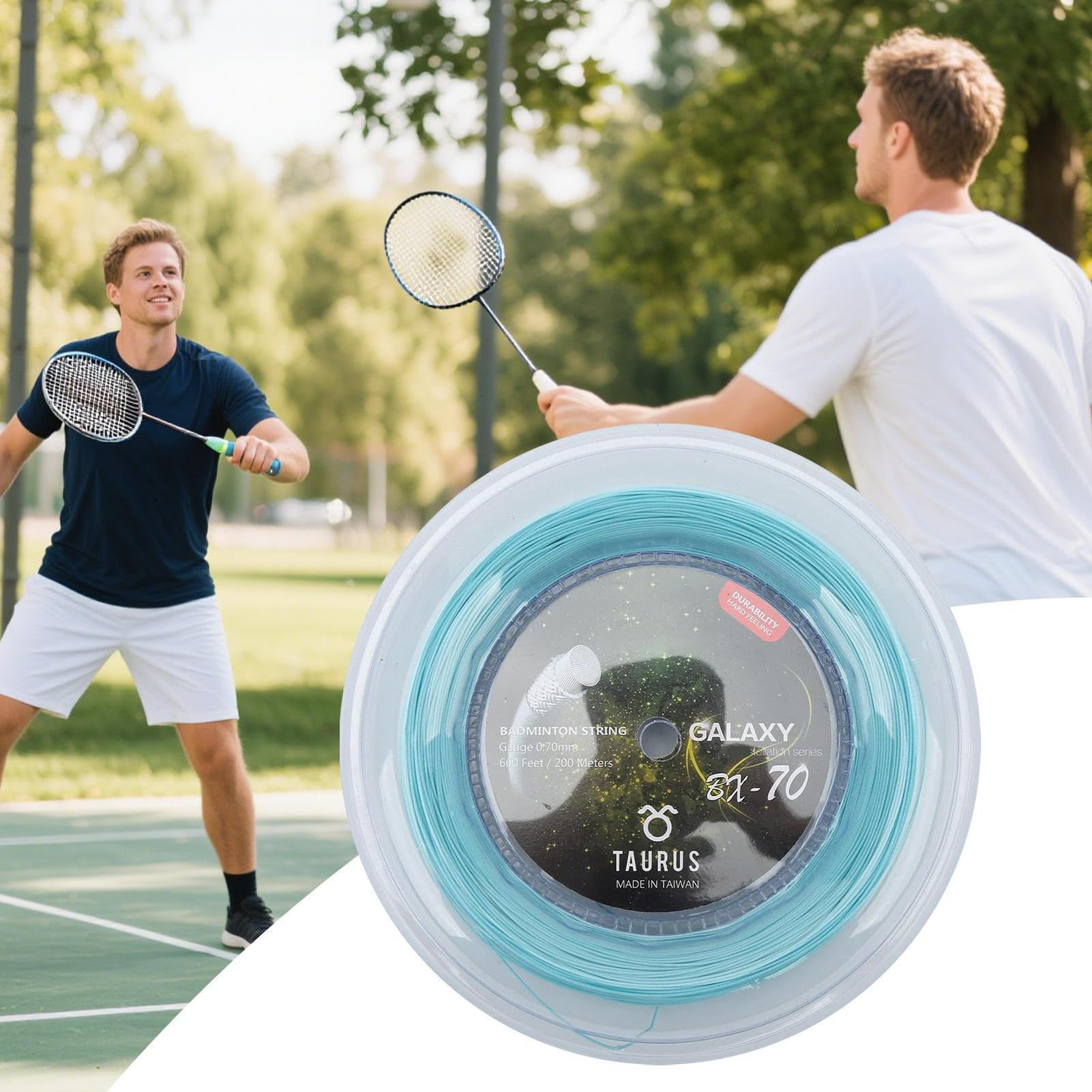Corde da badminton – Filo per racchetta ad alta elasticità, materiale in nylon resistente, design intrecciato con precisione, lunghezza lunga 200 m, filo di allenamento di ricambio per giocatori