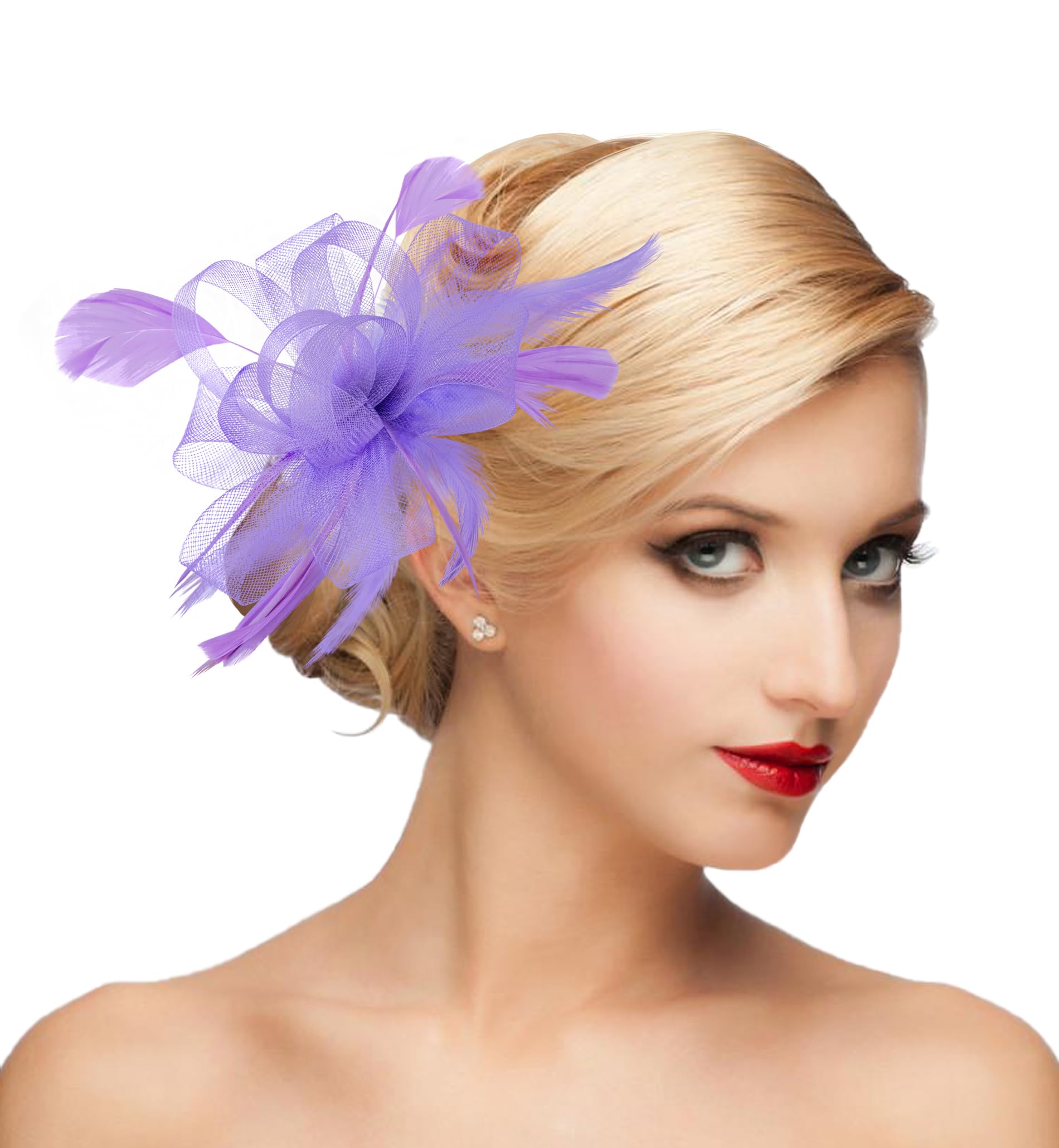 dressfan Womens Fascinator Hat Headpiece 20s Vintage Wedding Hair Accessories for Derby/Wedding/Cocktail/Tea Party