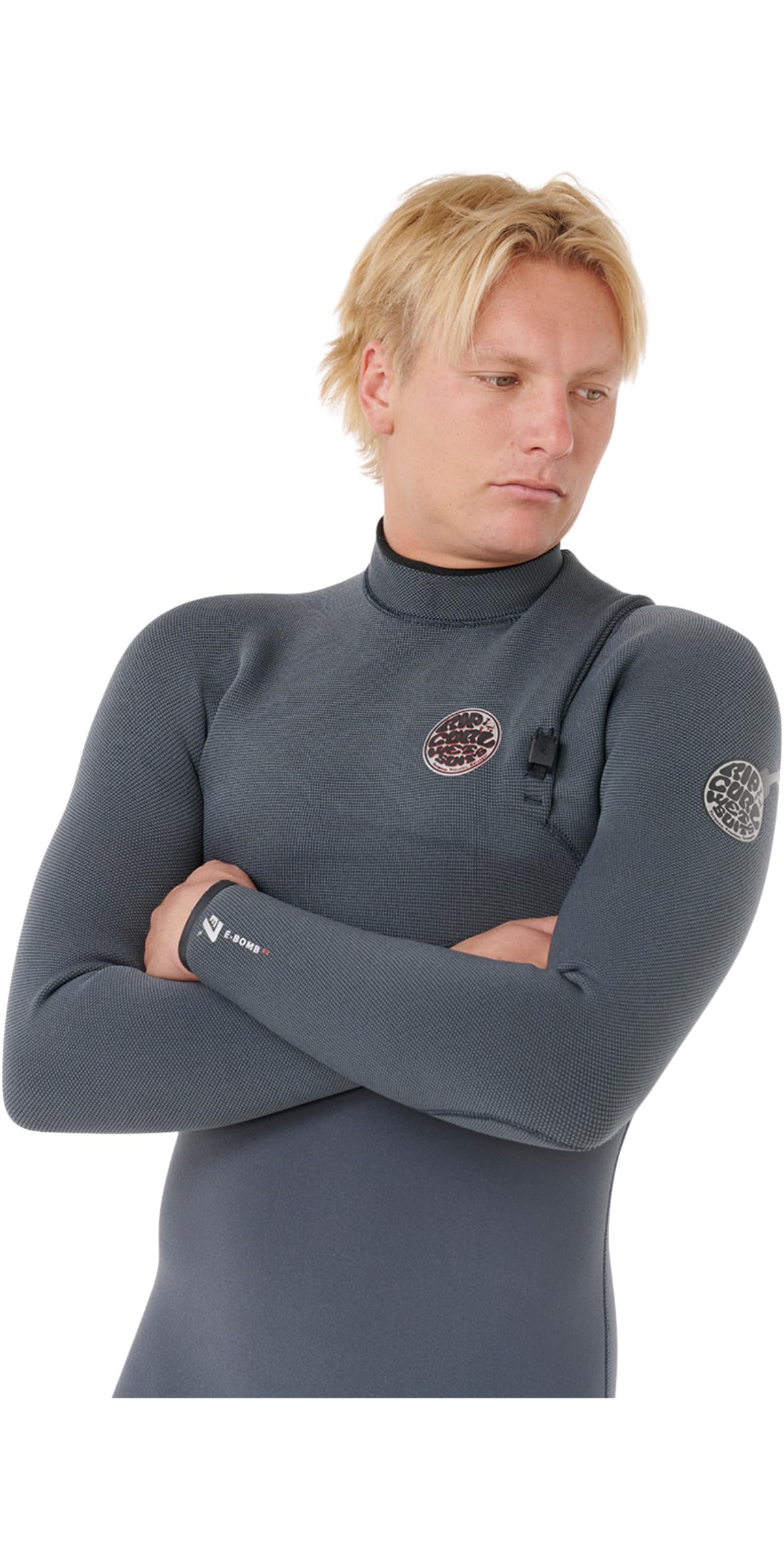 Rip Curl 2026 Męski E-Bomb 2 mm Zip Free Długi Rękaw Wiosna Garnitur - Żelazo