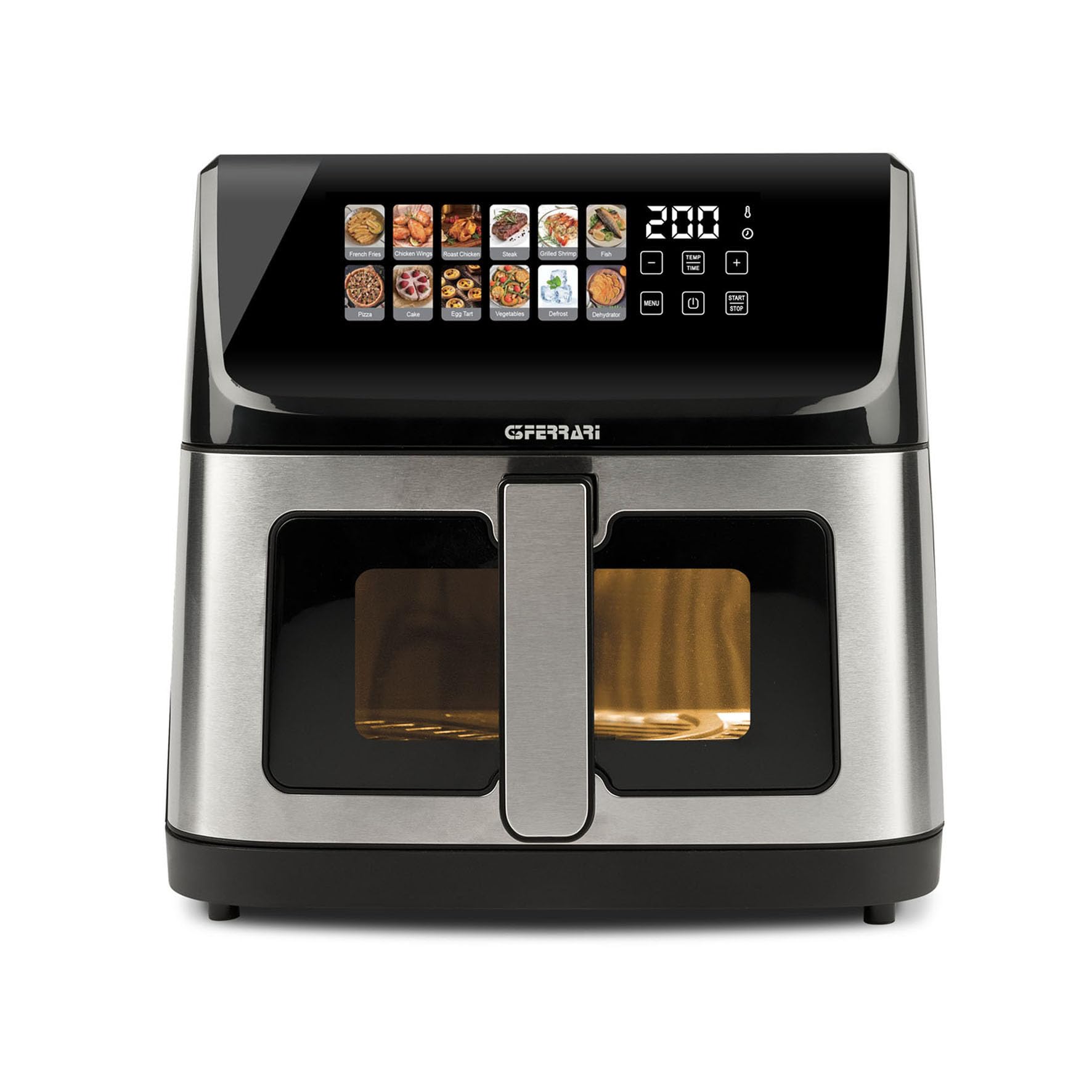 G3 Ferrari G10222 Friggitrice ad Aria "Friggisano 10 e Lode", 2300W, 10Litri, Doppia Resistenza, Display a Colori, 12 Programmi, Luce Interna, Incluso Ricettario