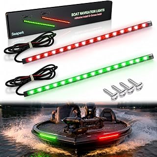 Boat LED Boat Navigation Light, Red and Green Marine Navigation Lights for Boats led, Boat Bow Lights for Night Fishing Night Boating, Nav Light for Bass Boats, Pontoon, Jon Boats