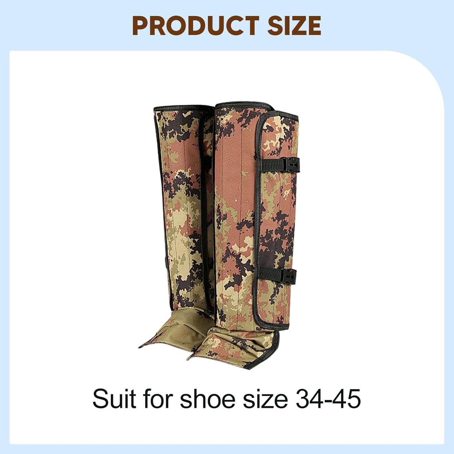 Leg Gaiters Waterproof Shoe Covers - TPU Material, EU Sizes 34-45 for Hiking, Skiing, Mountaineering & Outdoor Activities