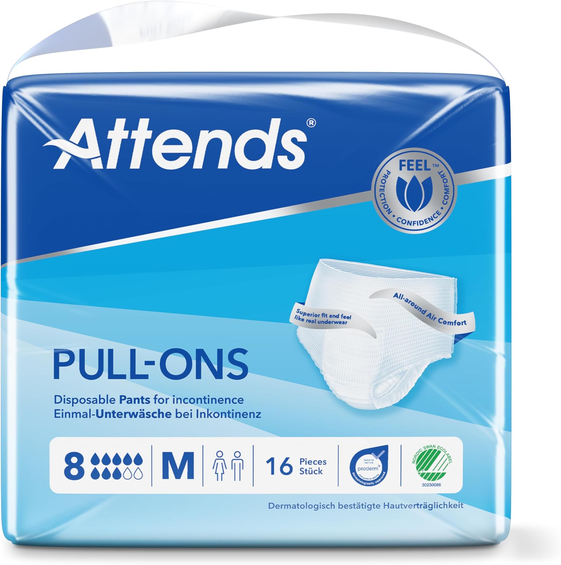 Pull-Ons 8 Medium, 64 Units (4 Packs of 16) 207406