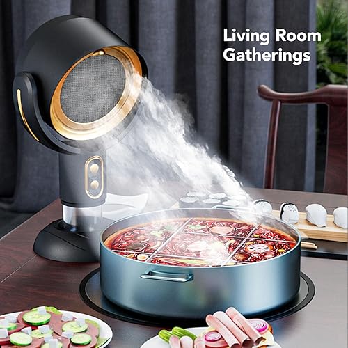 Miniatura 5 de Campana extractora portátil, 5 V, 8 W, 2 velocidades de iones negativos USB, ventilador extractor de cocina de escritorio con filtro extraíble, taza