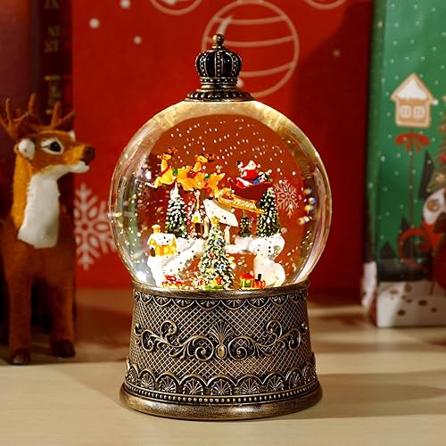Miniatura 63 de Globo de nieve de Navidad, linterna de Navidad para decoración de habitación en interiores, linterna de agua brillante alimentada por USB/pilas,