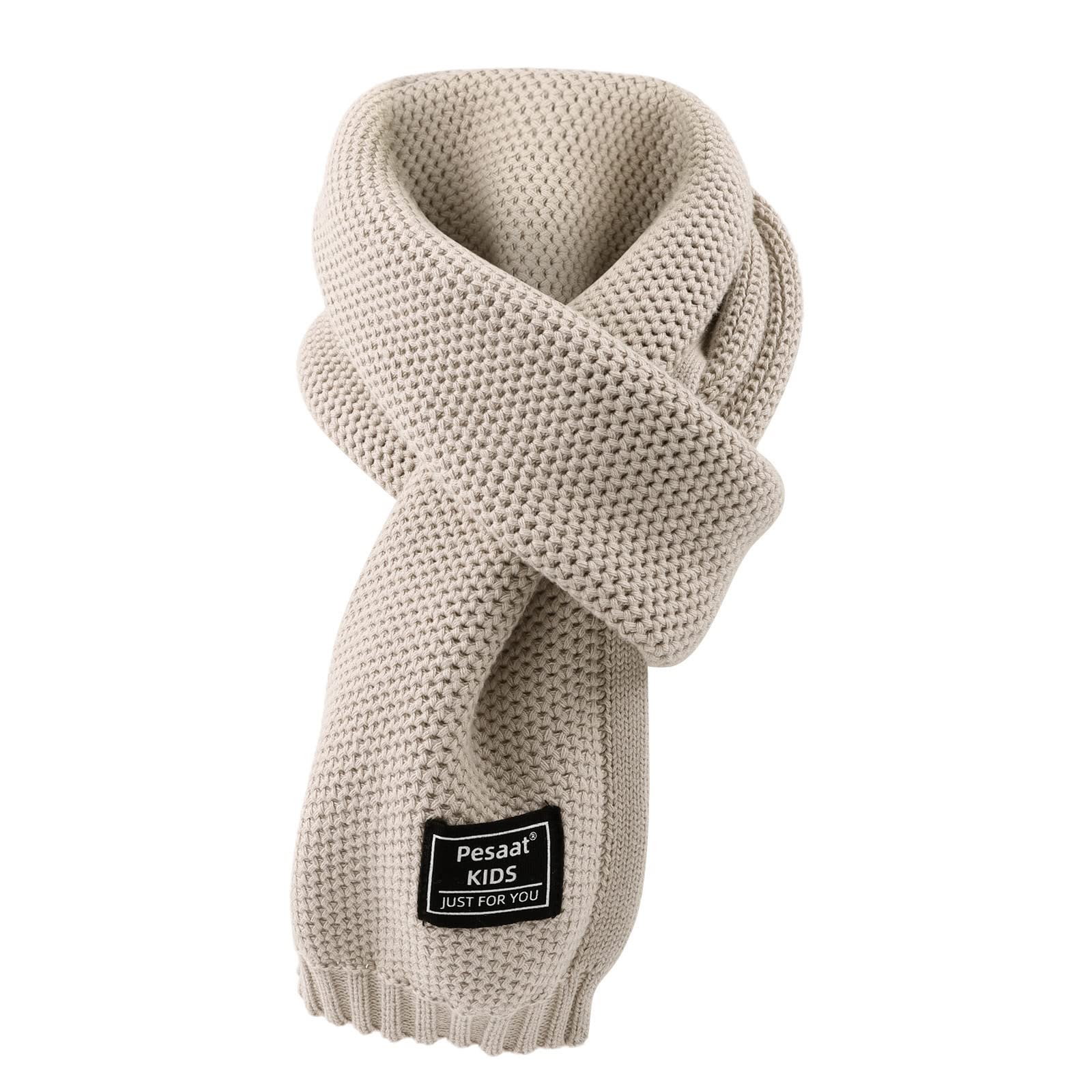 PESAAT Kids Winter Infinity Scarf Knit Cotton Toddler Boy Girls Scarves