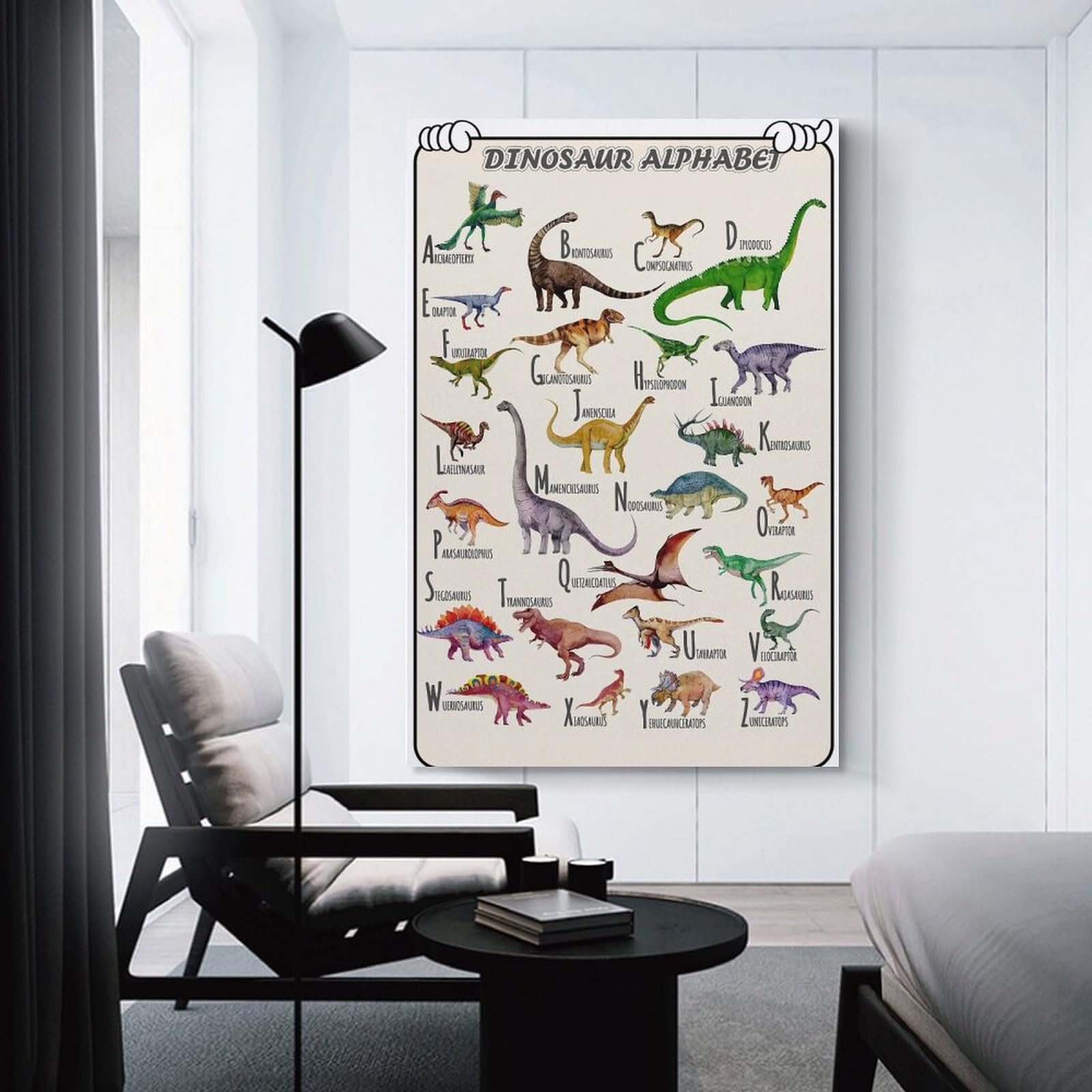Poster Éducatif Dinosaure ABC XXL - Alphabet Dinosaures Pour Enfants, Décoration Murale Chambre