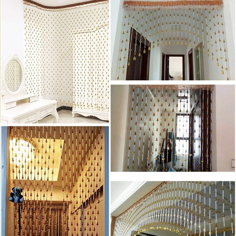 OKUOKA Curtains Bead Curtain Gourd Feng Shui Crystal Cut Off Living Room Bedroom 4 Styles 8 Sizes (Color : A, Size : 85x80cm-21 Roots)
