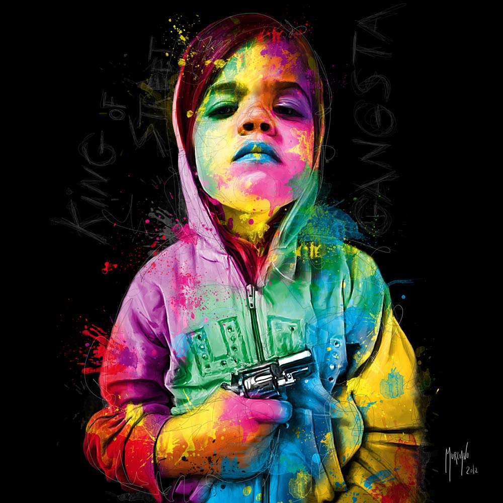 International Graphics - Finished Picture - Patrice, Murciano - ''Gangsta Child, King of Street''- 30 x 30 cm - Direct printing on acrylic glass