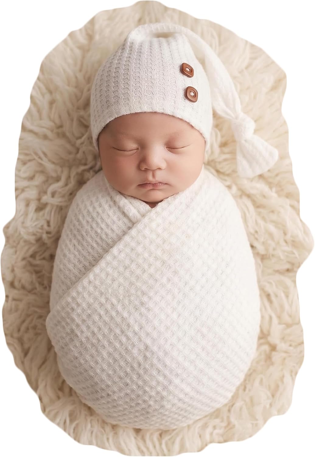 Zeroest Newborn Baby Photography Props Wrap Hat Newborn Wraps for Infant Boys Girls Photoshoot Photo Posing Stretch Blanket (Gray Green)