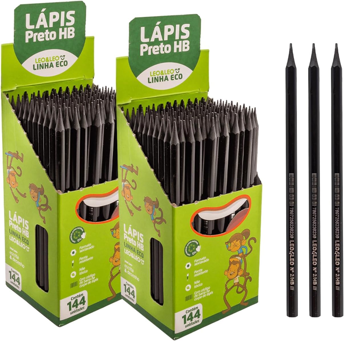 2 Caixa Fechada Lápis Preto De Escrever 288un Leo&leo (2) | Amazon.com.br
