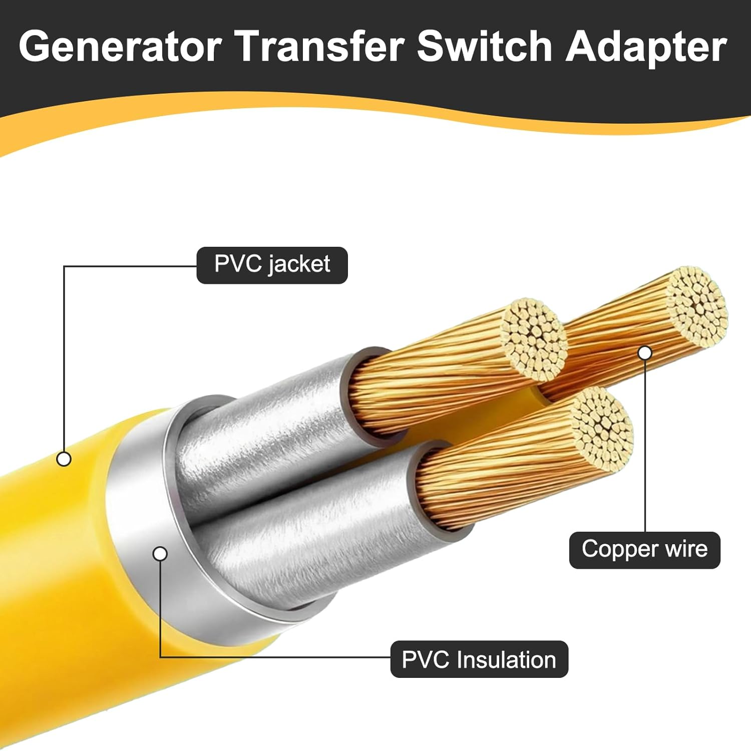 MECCANIXITY 10ft NEMA 14-50P to L14-30R RV Marine Generator Transfer Switch Adapter Cord, 30A Generator Extension Cord 14-50P Male to 30A Marine Shore Power L14-30R Female, 125V/250V
