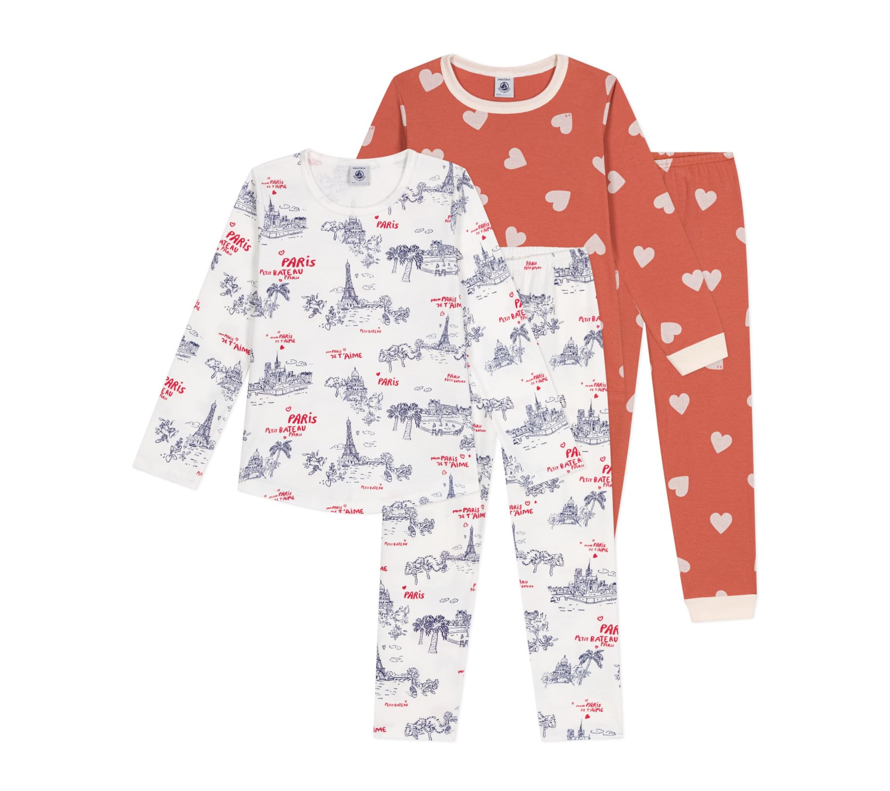 Pigiama Maniche Lunghe Petit Bateau Per Bambine - Cotone Puro, Morbido E Caldo